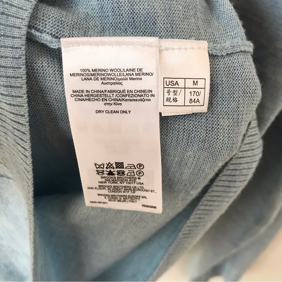 Brooks Brothers baby blue long sleeve merino wool sweater - Picture 5 of 7